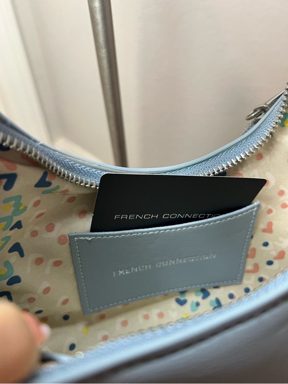 French Connection NWT $98 Sabrina  Powder Blue Shoulder Bag and Coin Purse - Picture 15 of 16